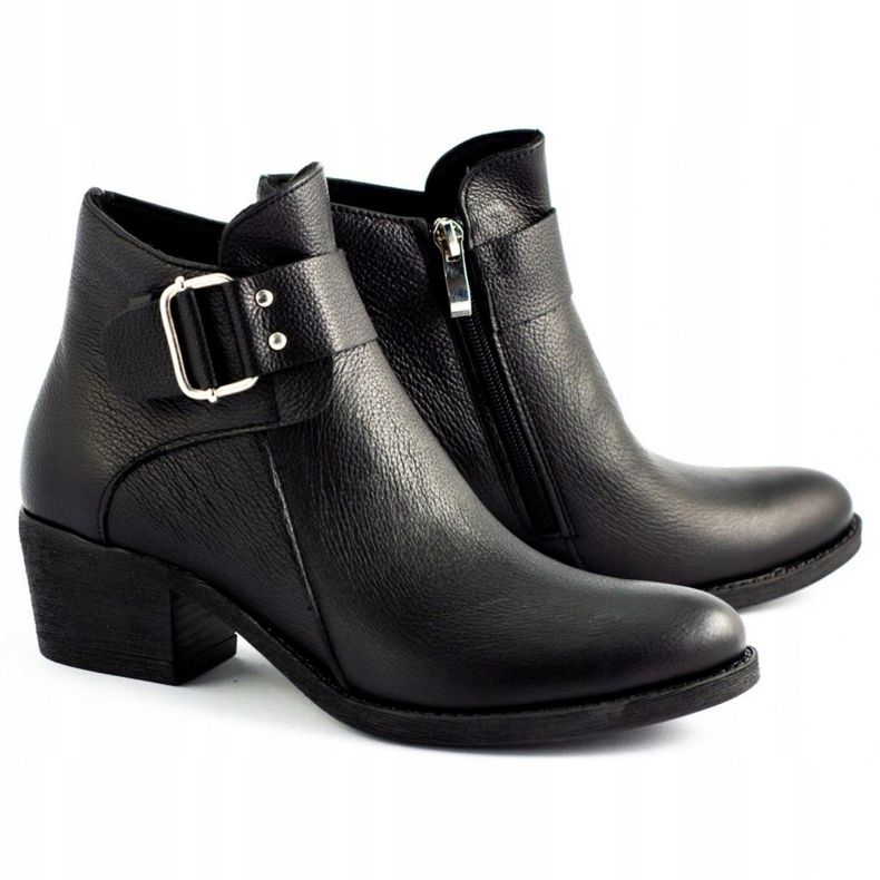 Olivier Botas de cuero de cara negra negro 2