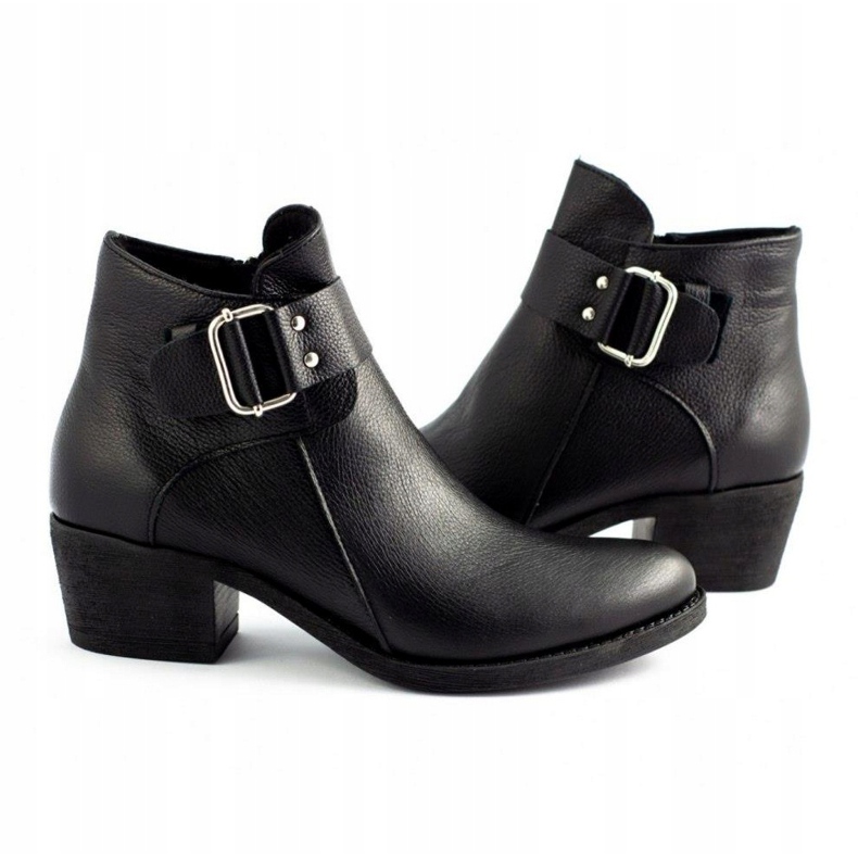 Olivier Botas de cuero de cara negra negro 5