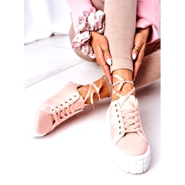 Zapatillas de zapatillas rosas para mujeres en la plataforma rosado 1