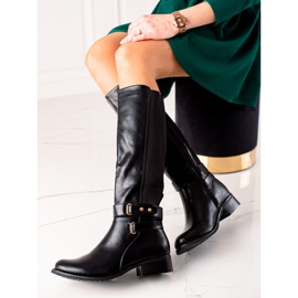 Queen Bee Botas clásicas por encima de la rodilla negro 2