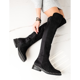 Marquiz Botas mosqueteras con perlas negro 1 Marquiz Botas mosqueteras con perlas negro 1