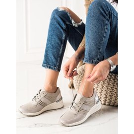 Evento Zapatillas de cuero plateadas beige plata 2