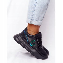 LU BOO Zapatos deportivos femeninos en la plataforma negro 3