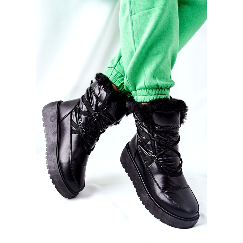 S.Barski Botas de nieve cálidas negras para mujer Black Gordian negro 2