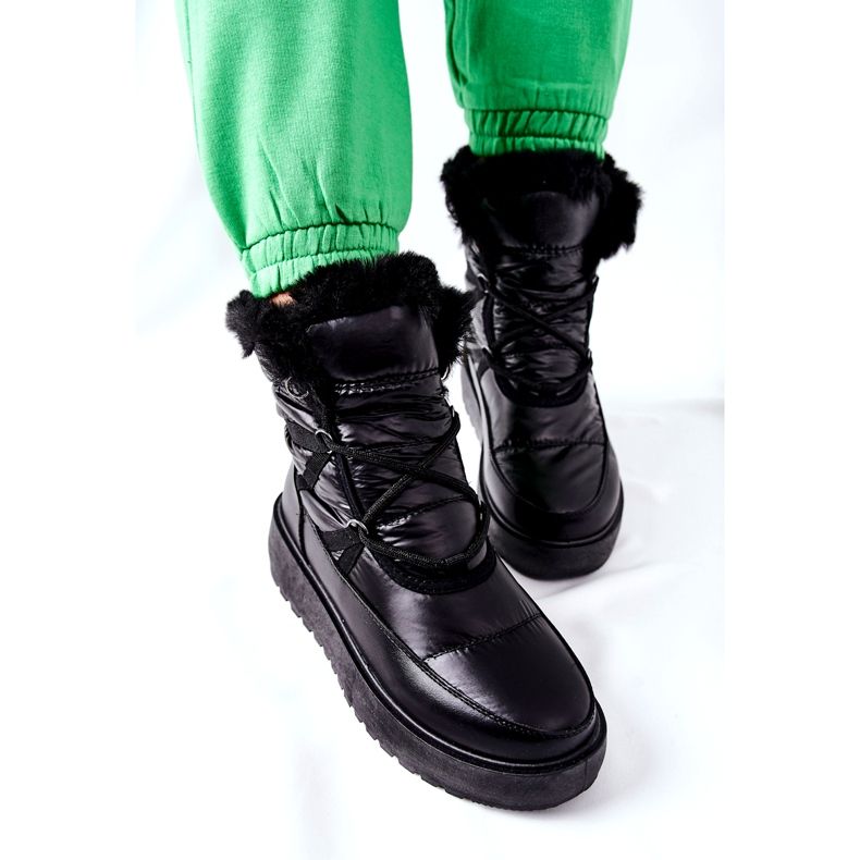 S.Barski Botas de nieve cálidas negras para mujer Black Gordian negro 3