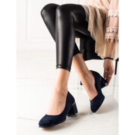 Sabatina Zapatos de salón de ante con circonita azul marino 1