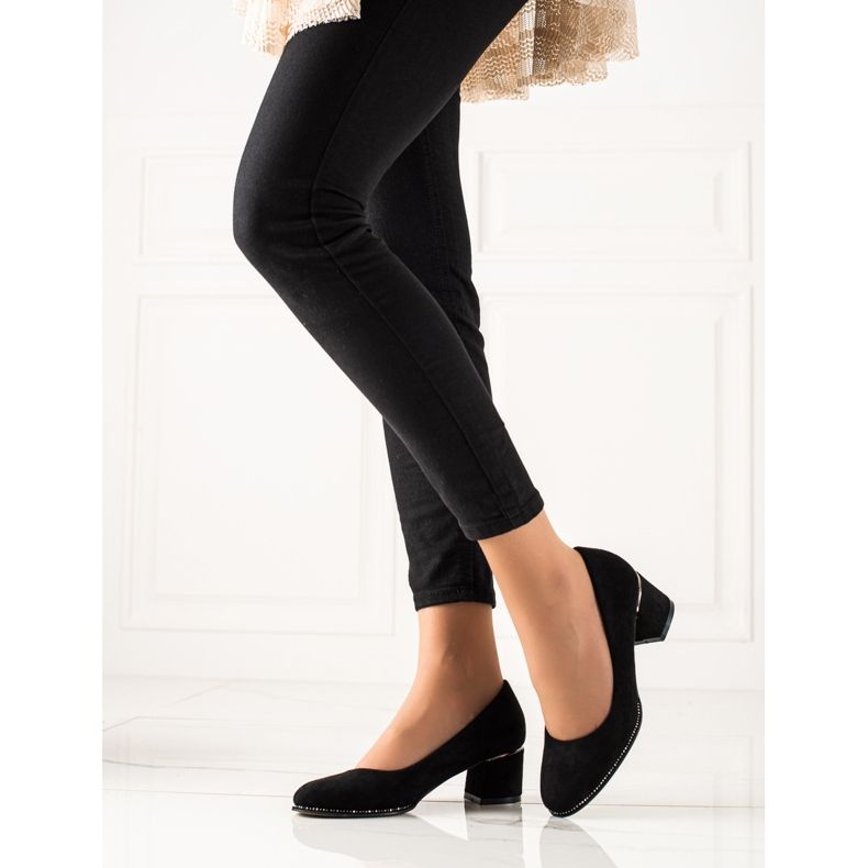 Sabatina Zapatos de salón de ante con circonita negro 1