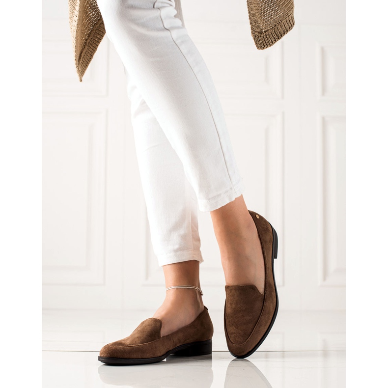 M.Daszyński Mocasines de ante elegante marrón 2