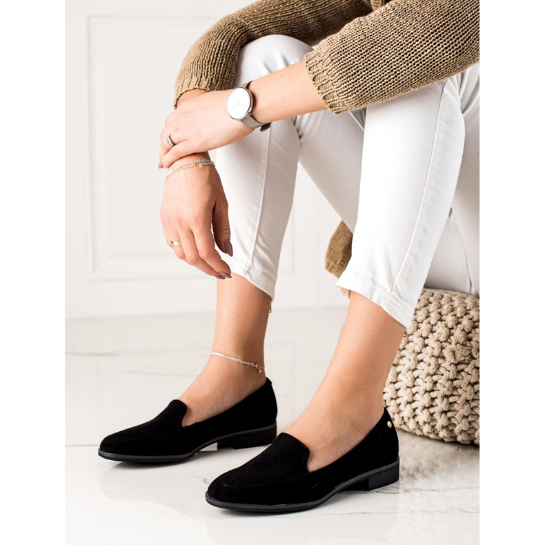 M.Daszyński Mocasines de ante elegante negro 1