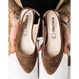 M.Daszyński Zapatos calados con tacón expuesto marrón 1