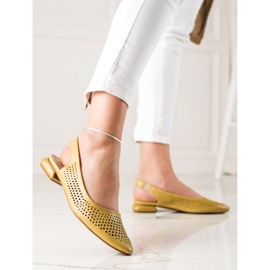 M.Daszyński Zapatos calados con tacón expuesto amarillo 1