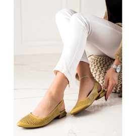 M.Daszyński Zapatos calados con tacón expuesto amarillo 3