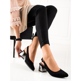 M.Daszyński Zapatos de tacón con tacón descubierto negro plata 1 M.Daszyński Zapatos de tacón con tacón descubierto negro plata 1