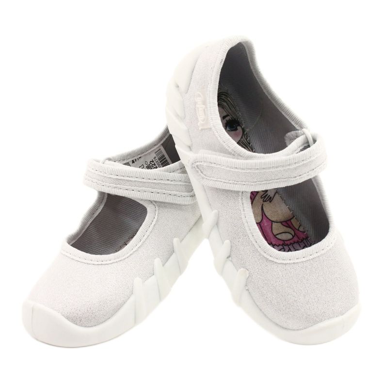 Zapatos speedy plateados para niños befado 109P222 blanco plata 5