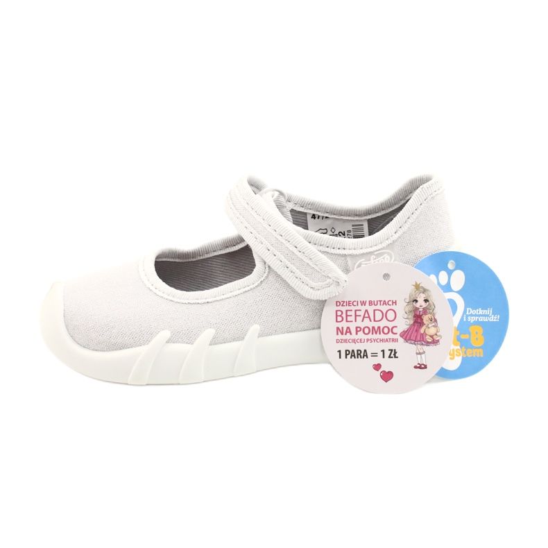 Zapatos speedy plateados para niños befado 109P222 blanco plata 6