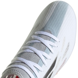 Botas de fútbol adidas X Speedflow.3 Mg M FY3270 azul, blanco, gris / plateado blanco 3