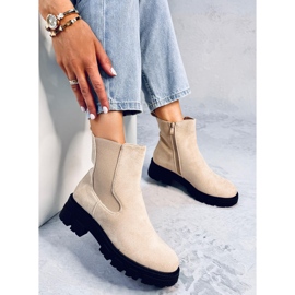 Botines Chelsea de ante beige Hege 1