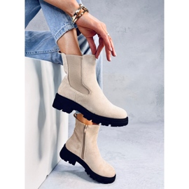 Botines Chelsea de ante beige Hege 2