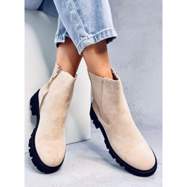 Botines Chelsea de ante beige Hege 3