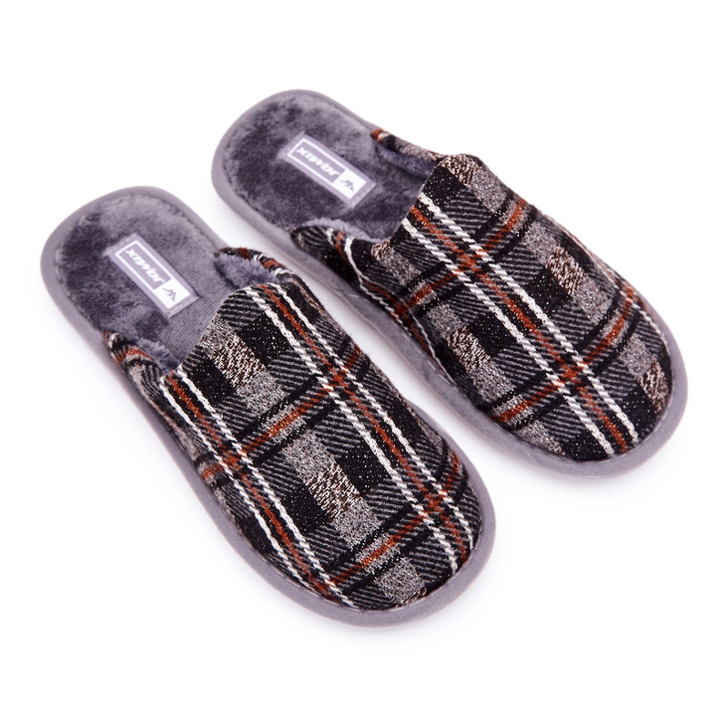 WJ1 Zapatillas de hombre a cuadros grises cálidos Whisper marrón 1