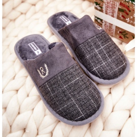 WJ1 Pantuflas de cuadros grises cálidos Blase 2