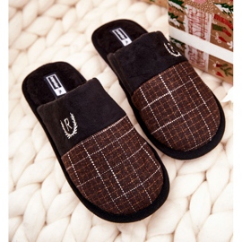 WJ1 Pantuflas Cálidas Cuadros Marrones Blase marrón 4