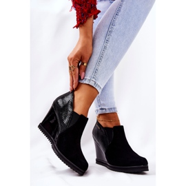 Botas Con Cuña Patrón Animal Monnari 0990-020 Negro 5