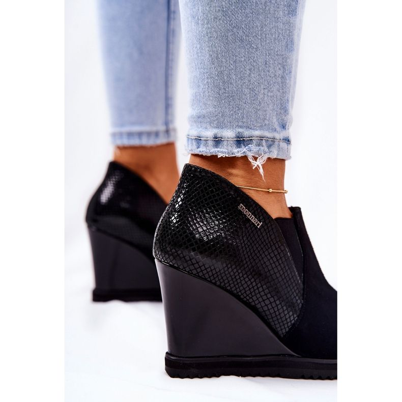Botas Con Cuña Patrón Animal Monnari 0990-020 Negro 2