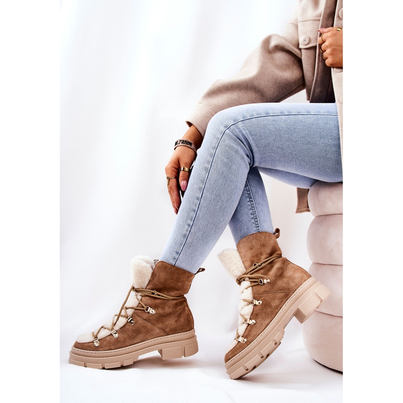 PF1 Botas de Gamuza Cálidas Trappers Beige Mindago 2
