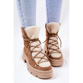 PF1 Botas de Gamuza Cálidas Trappers Beige Mindago 4