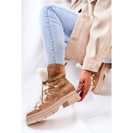PF1 Botas de Gamuza Cálidas Trappers Beige Mindago 6