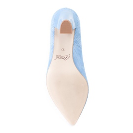 Marco Shoes Salón de ante azul con lunares 3D 3