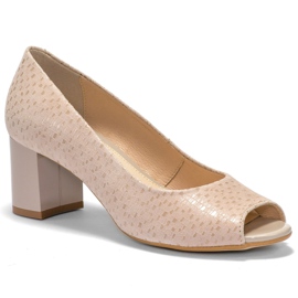Marco Shoes Sandalias marco beige con tacón estable 1