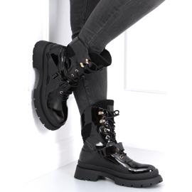 Botas militares Jens Black barnizadas negro 1