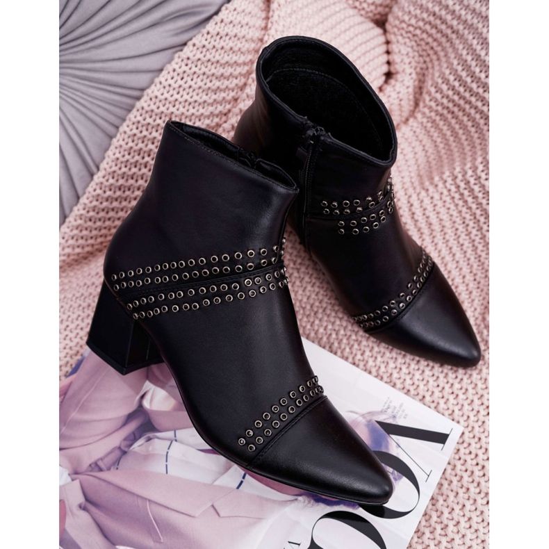 PS1 Botas De Mujer Con Tacón En Spitz Con Remaches Negro Primma 5 PS1 Botas De Mujer Con Tacón En Spitz Con Remaches Negro Primma 5