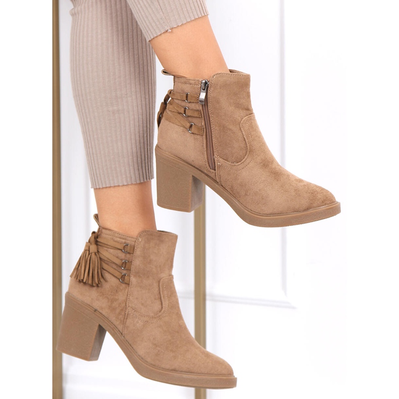 Botas de tacón de goma Alva Camel beige 1