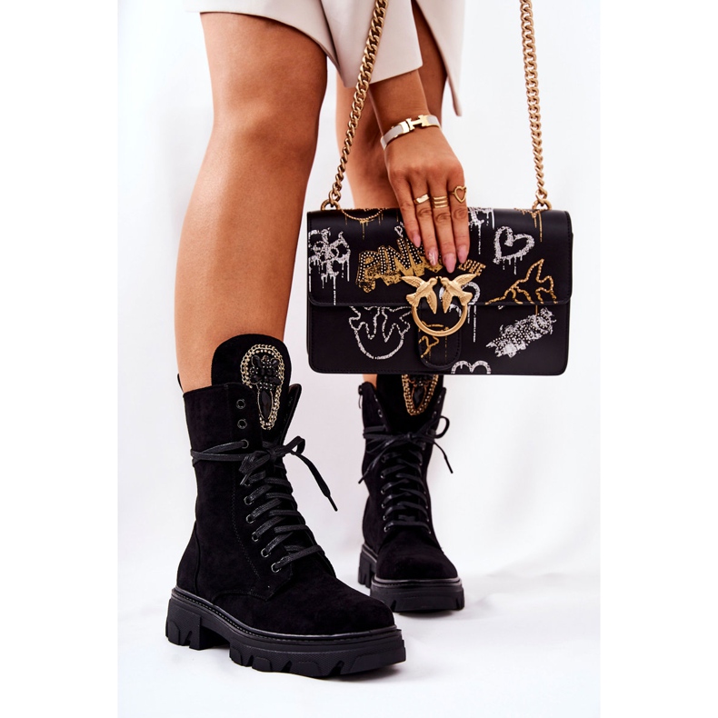 PL4 Botas de ante negro con adornos de Elaina 2