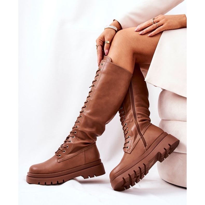 PG2 Botas altas y cálidas Kannies camel anudadas marrón 1 PG2 Botas altas y cálidas Kannies camel anudadas marrón 1