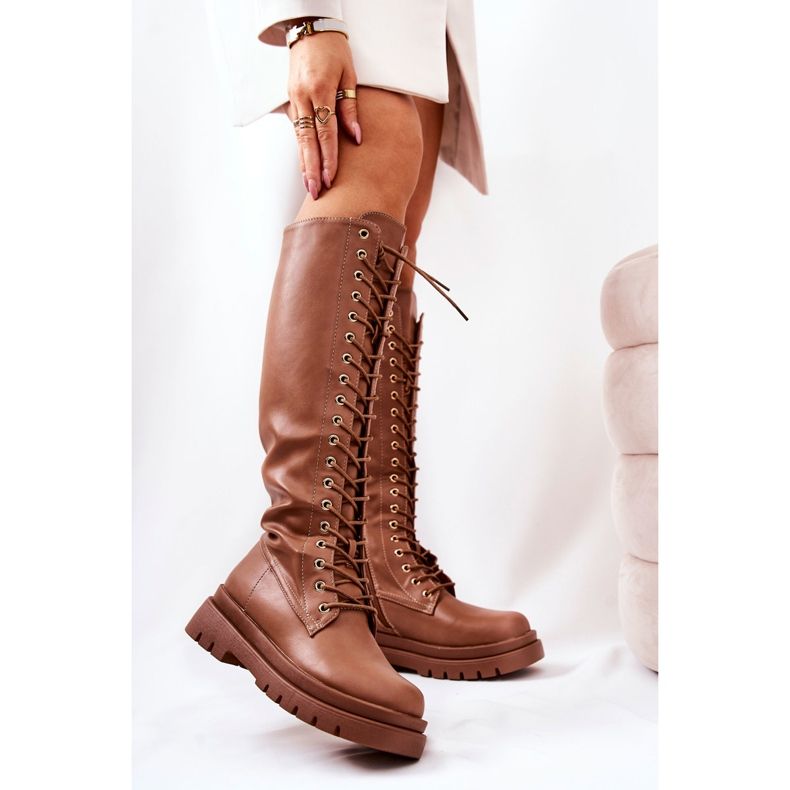 PG2 Botas altas y cálidas Kannies camel anudadas marrón 2 PG2 Botas altas y cálidas Kannies camel anudadas marrón 2