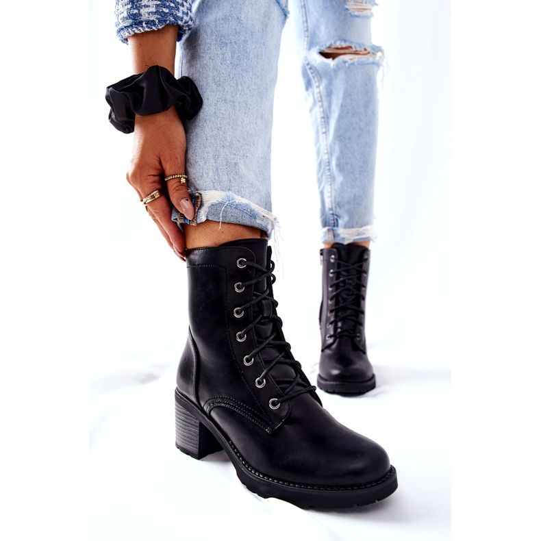 PE1 Cálidas botas Nerynis negras atadas a un poste negro 5 PE1 Cálidas botas Nerynis negras atadas a un poste negro 5