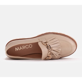 Marco Shoes Mocasines con cadena de oro sobre suela ligera beige 5