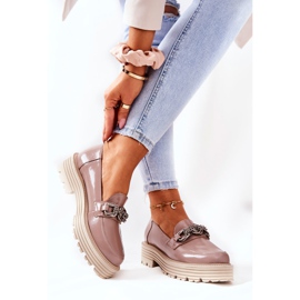 Mocasines Brogues Mujer Piel Beige Oscuro Laura Messi 2383 3