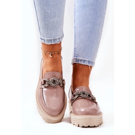 Mocasines Brogues Mujer Piel Beige Oscuro Laura Messi 2383 5