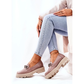 Mocasines Brogues Mujer Piel Beige Oscuro Laura Messi 2383 6