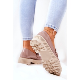 Mocasines Brogues Mujer Piel Beige Oscuro Laura Messi 2383 7