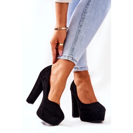 WS1 Zapatos de tacón de ante en la plataforma Bemiso negra negro 2