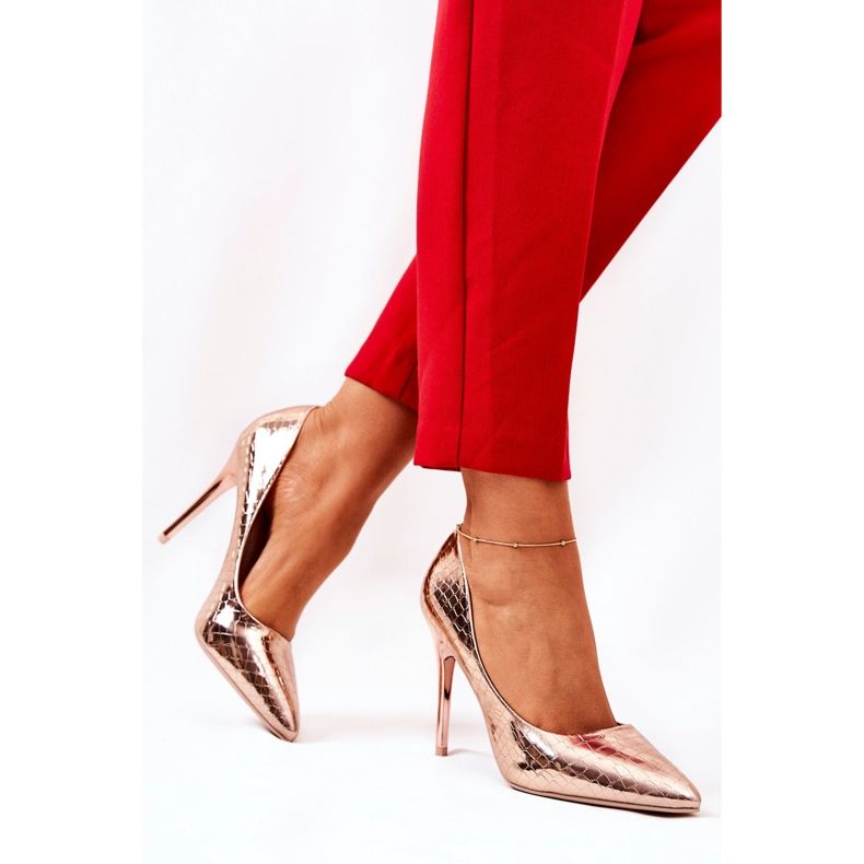 Alfileres con motivo de serpiente Tissoria de oro rosa dorado 1