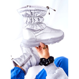 PE1 Botas de nieve cálidas plateadas Starbone para mujer con cremallera plata 1