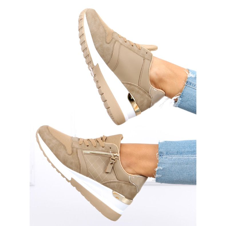 Zapatillas de cuña Karita Khaki beige 1