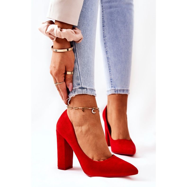 WS1 Zapatos de ante en una barra roja Valoris rojo 1